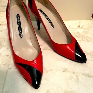 Dressy Red & Black Patent Womens Heels